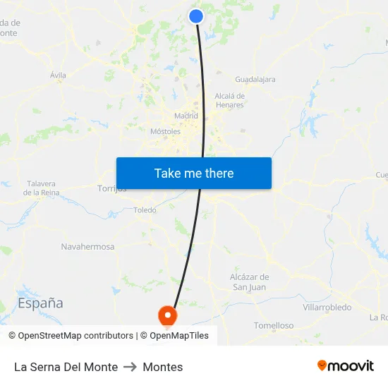 La Serna Del Monte to Montes map