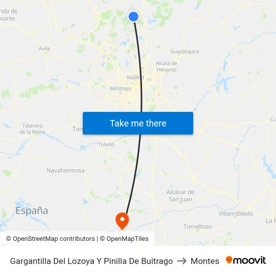 Gargantilla Del Lozoya Y Pinilla De Buitrago to Montes map