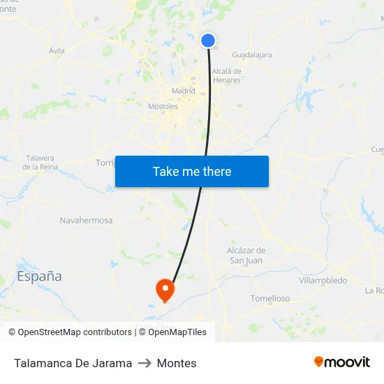 Talamanca De Jarama to Montes map