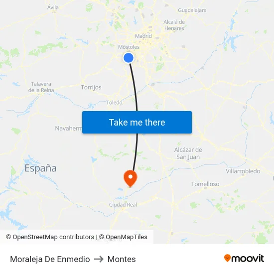 Moraleja De Enmedio to Montes map