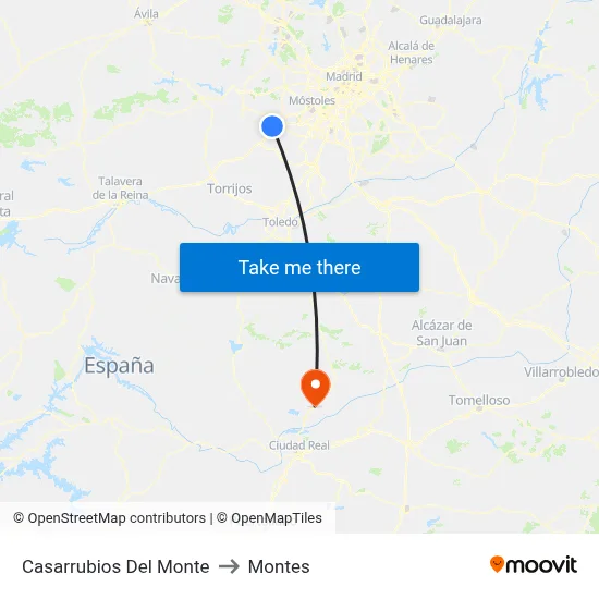 Casarrubios Del Monte to Montes map