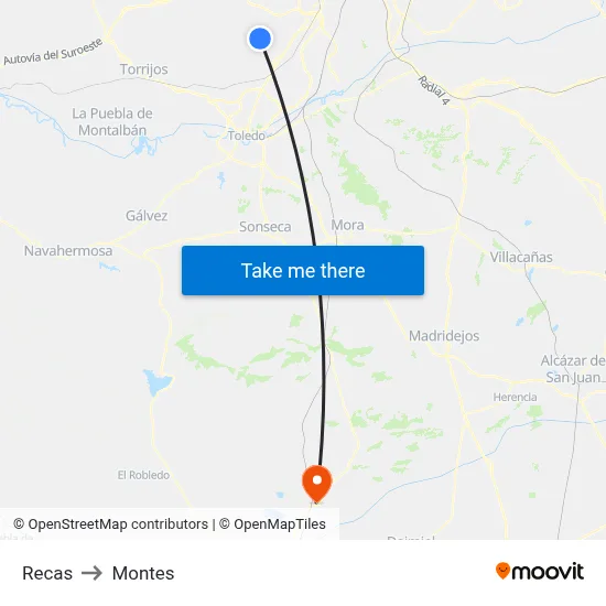 Recas to Montes map
