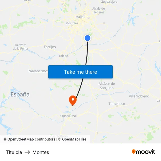 Titulcia to Montes map
