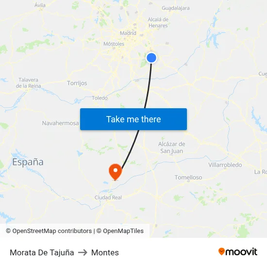 Morata De Tajuña to Montes map