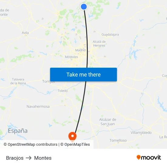 Braojos to Montes map