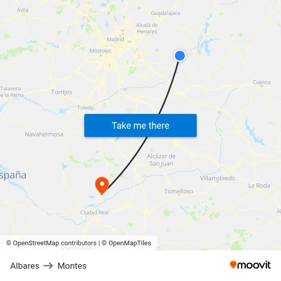 Albares to Montes map