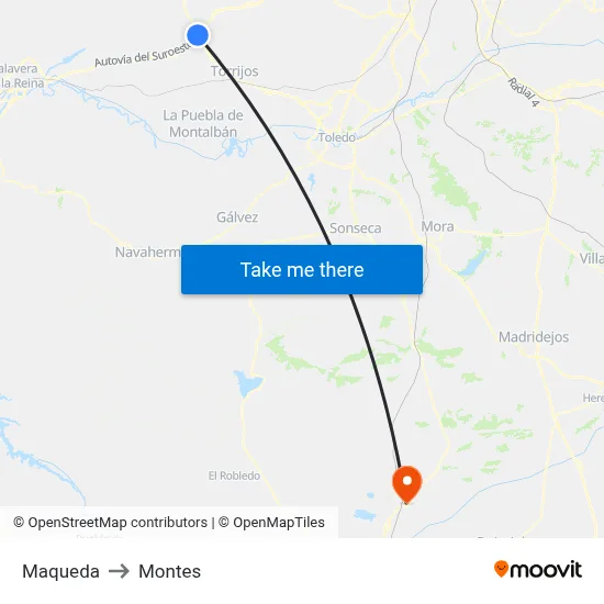 Maqueda to Montes map