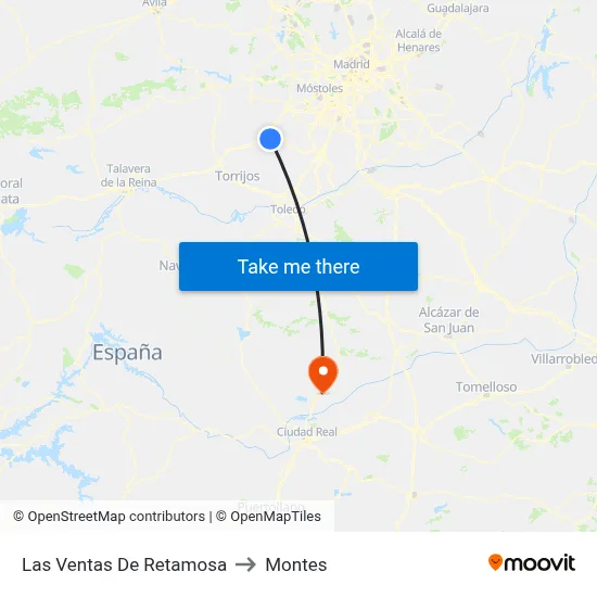 Las Ventas De Retamosa to Montes map