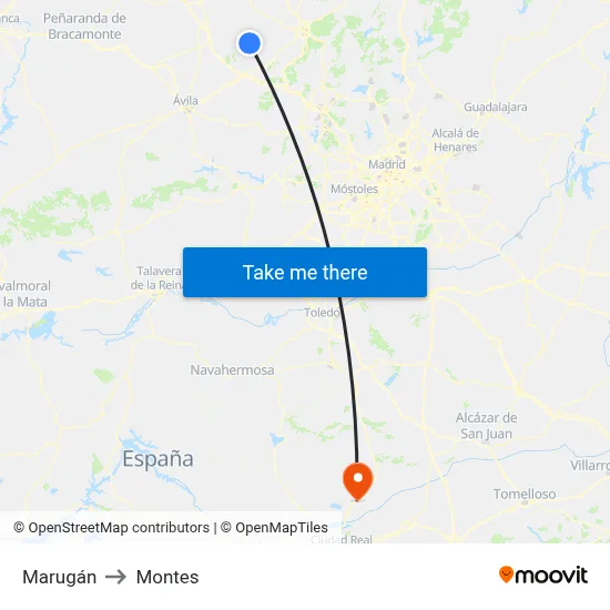 Marugán to Montes map