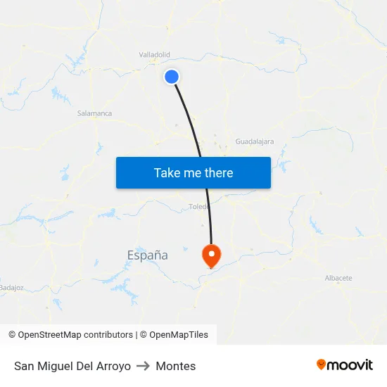 San Miguel Del Arroyo to Montes map