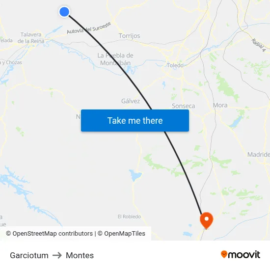 Garciotum to Montes map