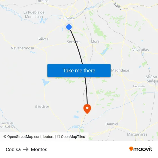 Cobisa to Montes map