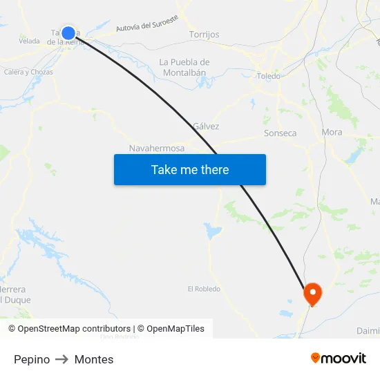 Pepino to Montes map