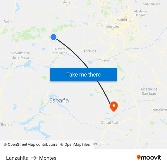 Lanzahíta to Montes map