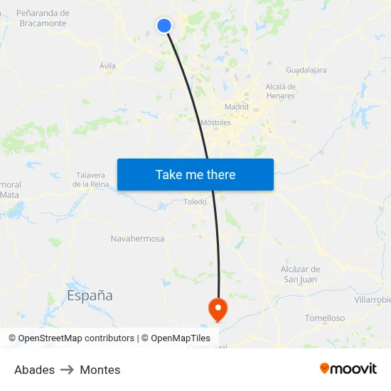 Abades to Montes map