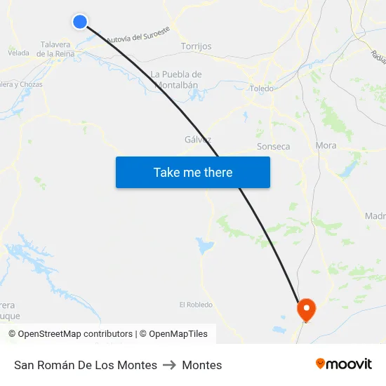 San Román De Los Montes to Montes map