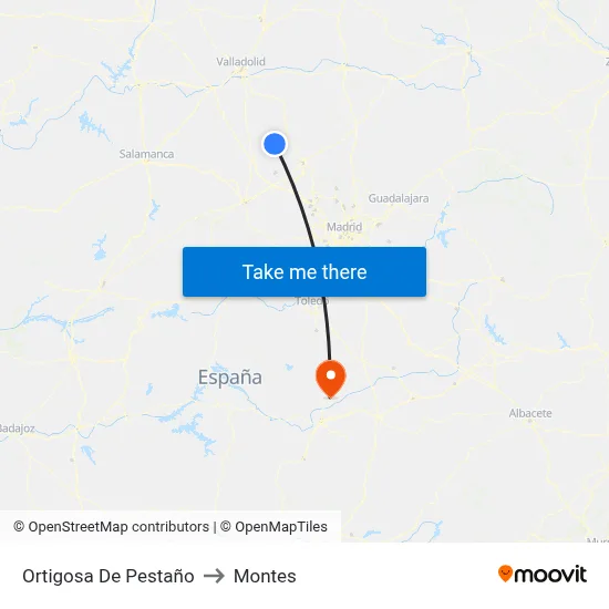 Ortigosa De Pestaño to Montes map