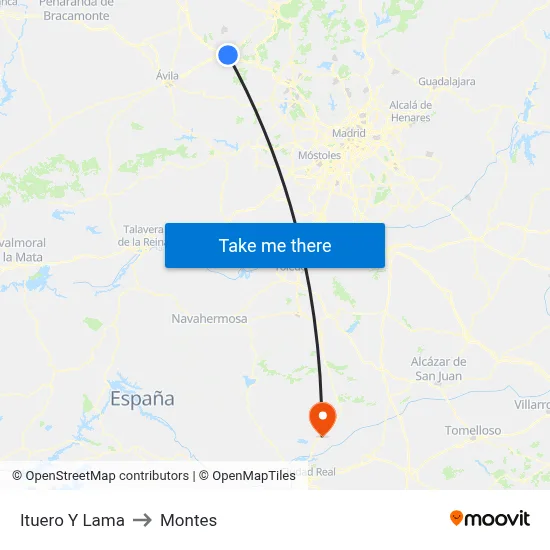 Ituero Y Lama to Montes map