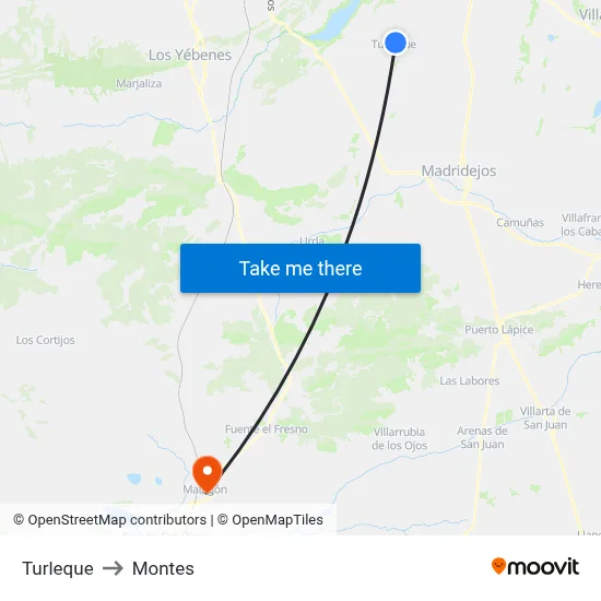Turleque to Montes map