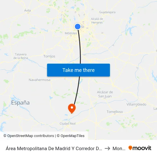 Área Metropolitana De Madrid Y Corredor Del Henares to Montes map