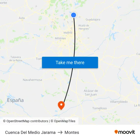 Cuenca Del Medio Jarama to Montes map