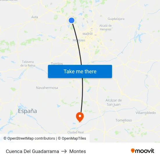 Cuenca Del Guadarrama to Montes map
