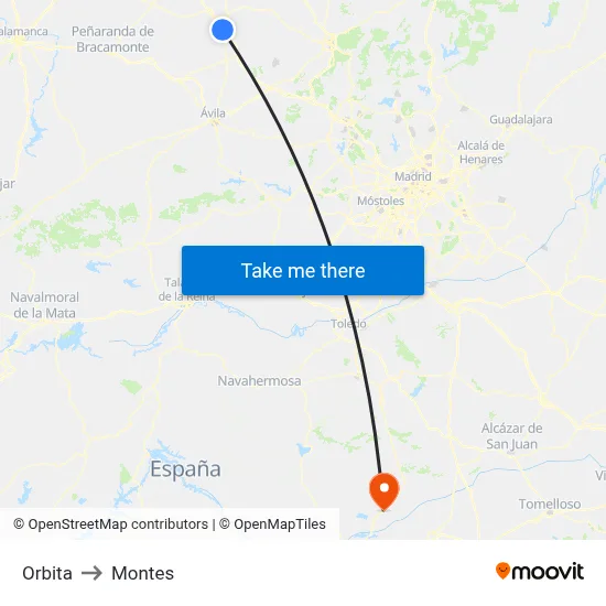 Orbita to Montes map