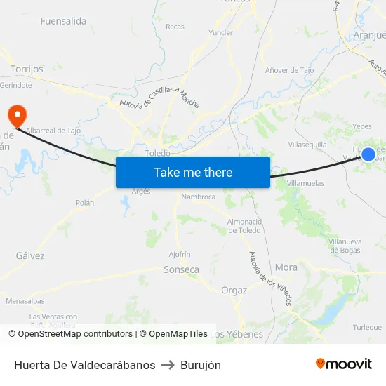 Huerta De Valdecarábanos to Burujón map