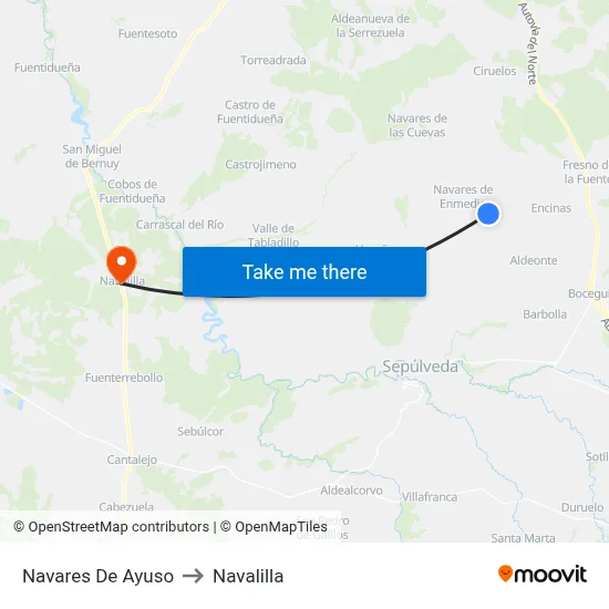 Navares De Ayuso to Navalilla map