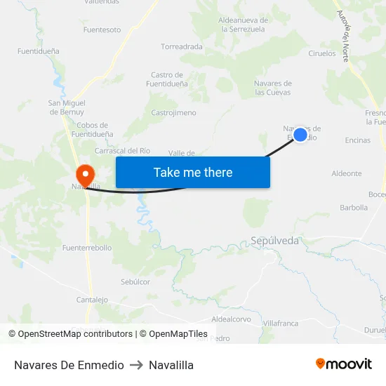 Navares De Enmedio to Navalilla map