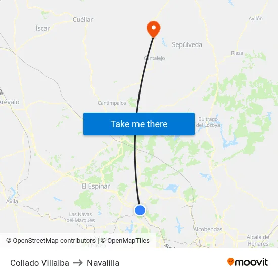 Collado Villalba to Navalilla map