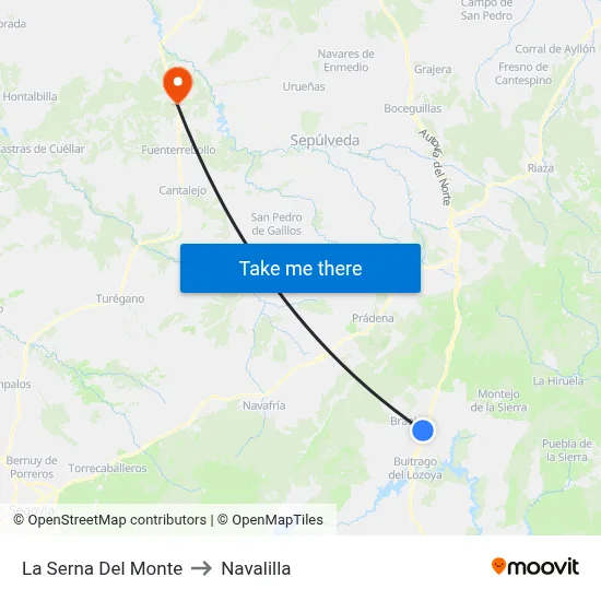 La Serna Del Monte to Navalilla map