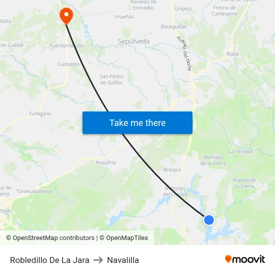 Robledillo De La Jara to Navalilla map