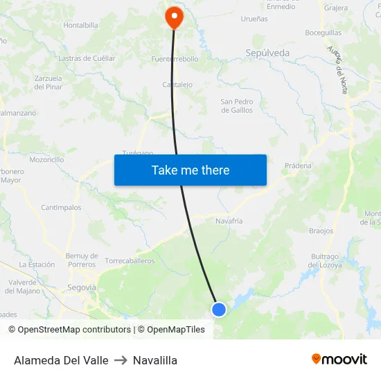 Alameda Del Valle to Navalilla map
