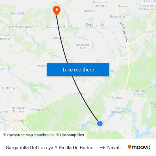 Gargantilla Del Lozoya Y Pinilla De Buitrago to Navalilla map