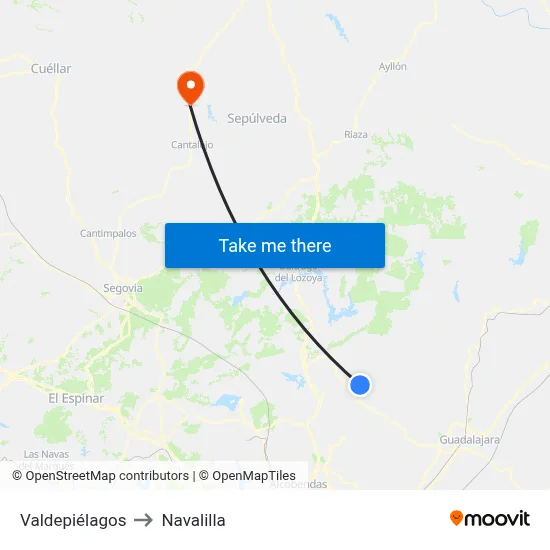 Valdepiélagos to Navalilla map
