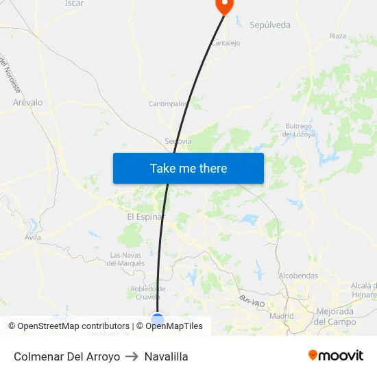 Colmenar Del Arroyo to Navalilla map