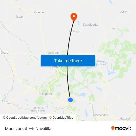 Moralzarzal to Navalilla map