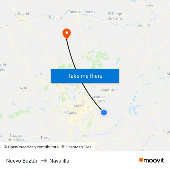 Nuevo Baztán to Navalilla map