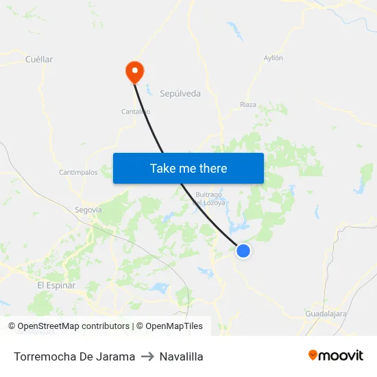 Torremocha De Jarama to Navalilla map