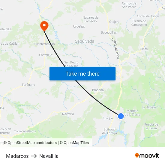 Madarcos to Navalilla map