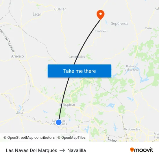 Las Navas Del Marqués to Navalilla map