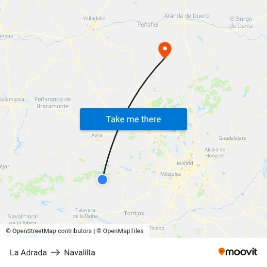 La Adrada to Navalilla map