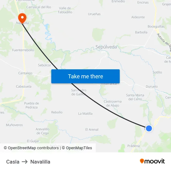 Casla to Navalilla map