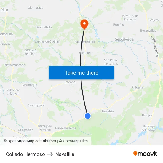 Collado Hermoso to Navalilla map