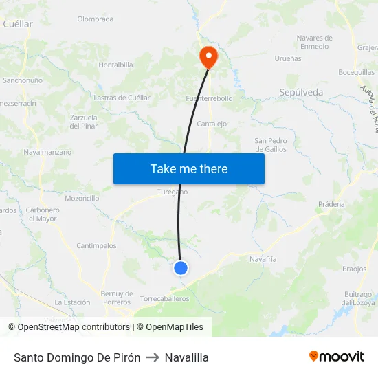 Santo Domingo De Pirón to Navalilla map
