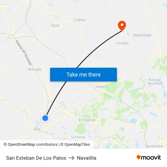 San Esteban De Los Patos to Navalilla map