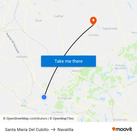 Santa María Del Cubillo to Navalilla map