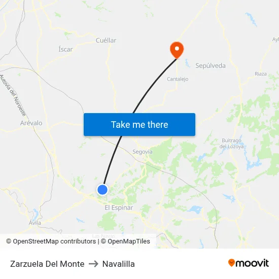 Zarzuela Del Monte to Navalilla map