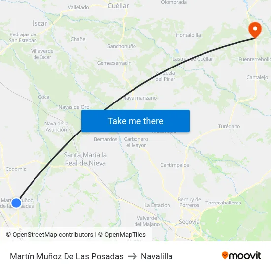 Martín Muñoz De Las Posadas to Navalilla map